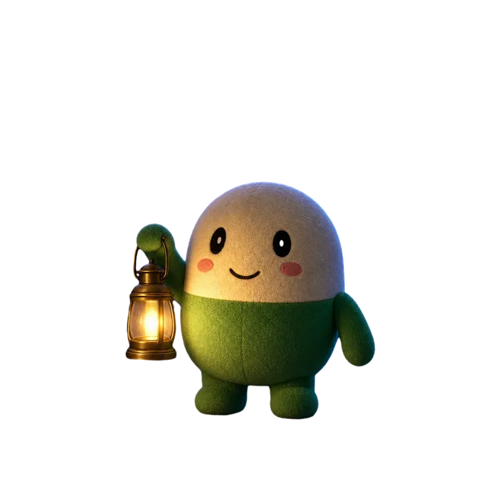 The traveler holds up a lantern before the gate